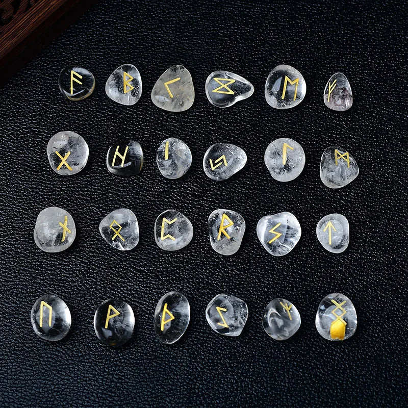 Crystal rune stones - irregular shapes, 25 pcs