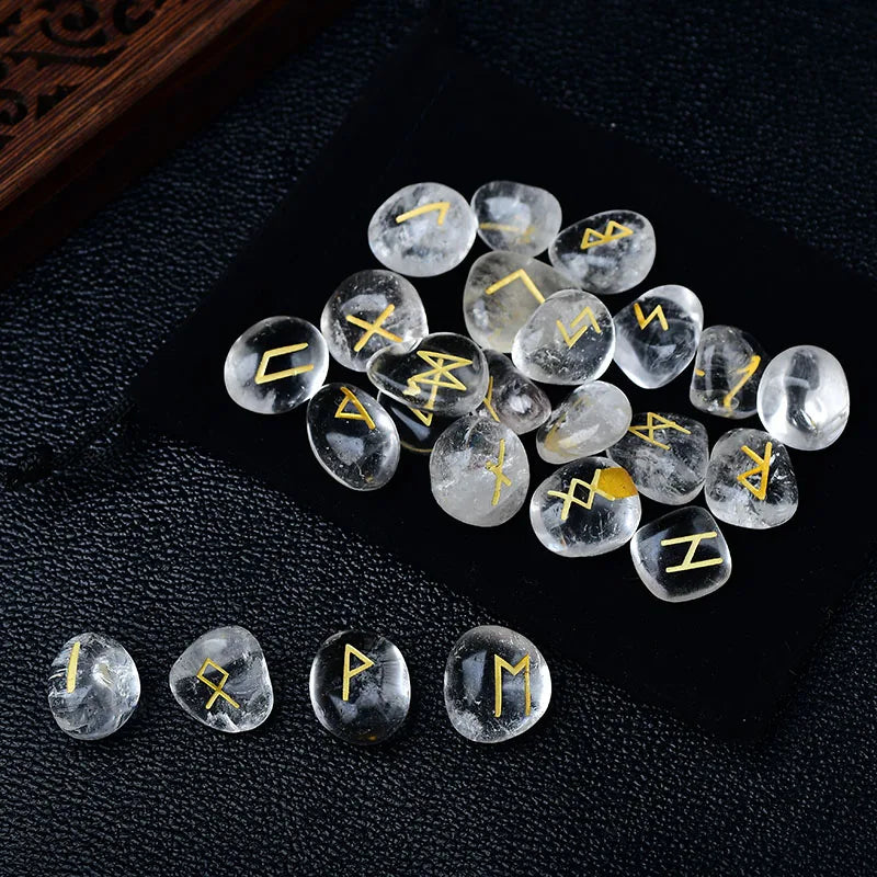 Crystal rune stones - irregular shapes, 25 pcs