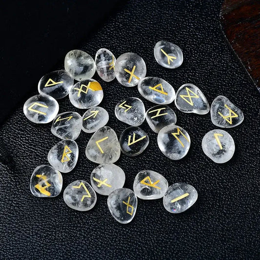 Crystal rune stones - irregular shapes, 25 pcs