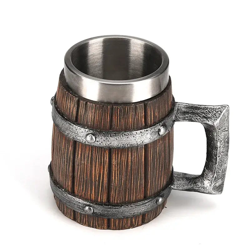 Wooden barrel style mug