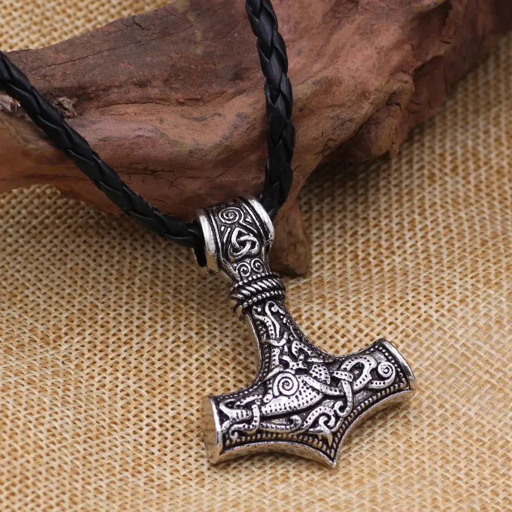 Thor's Hammer Mjölnir Pendant Viking Necklace - fjornval