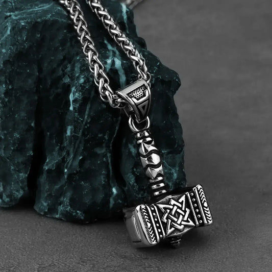 Norse mythology Viking Thor's hammer Mjölnir pendant necklace - fjornval