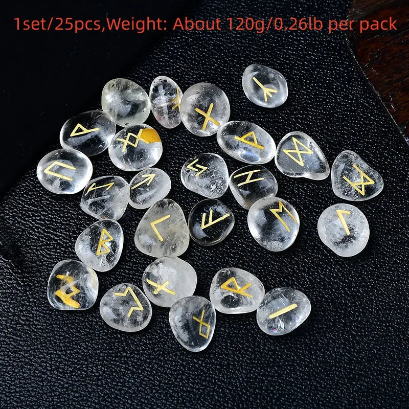 Crystal rune stones - irregular shapes, 25 pcs