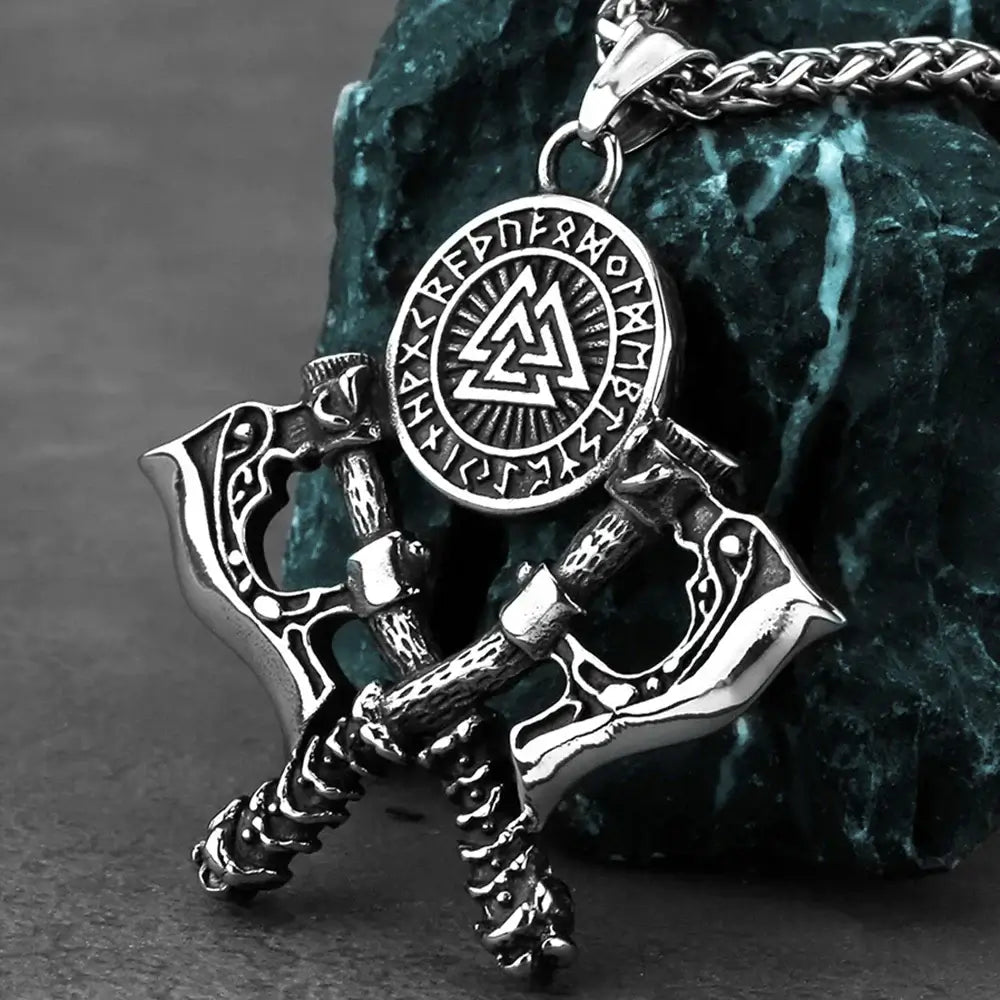 Double axe & Valknut/Knot of the Slain necklace