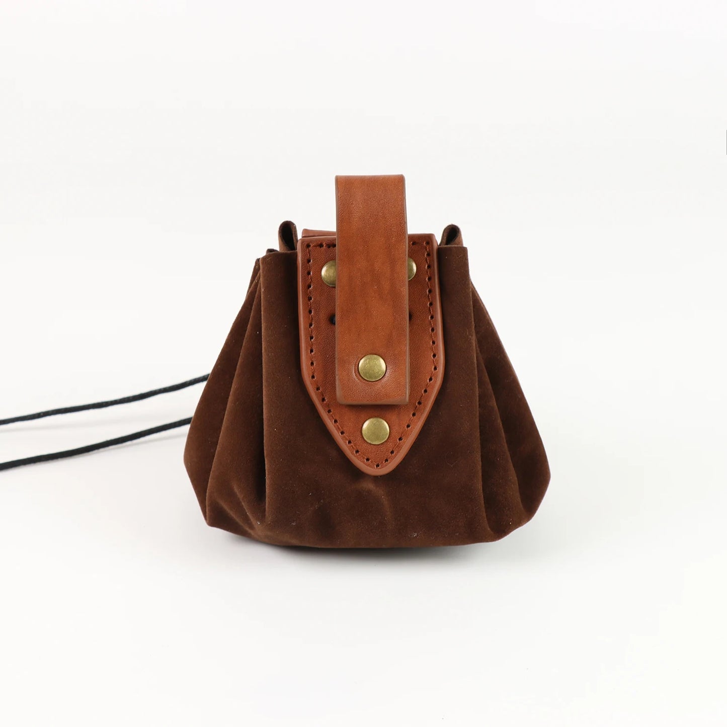 Leather Medieval Viking pocket bag with belt, coin purse - fjornval