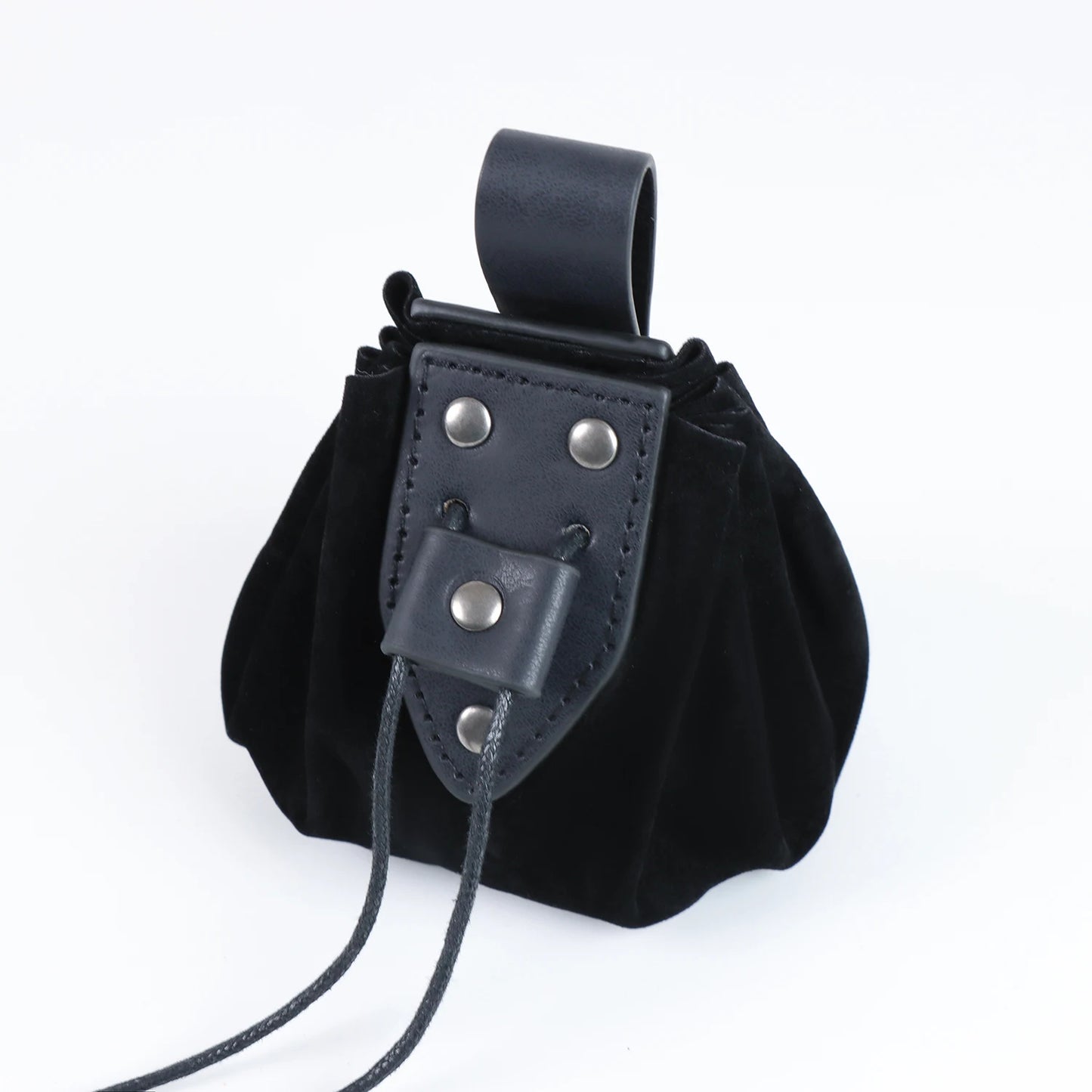 Leather Medieval Viking pocket bag with belt, coin purse - fjornval