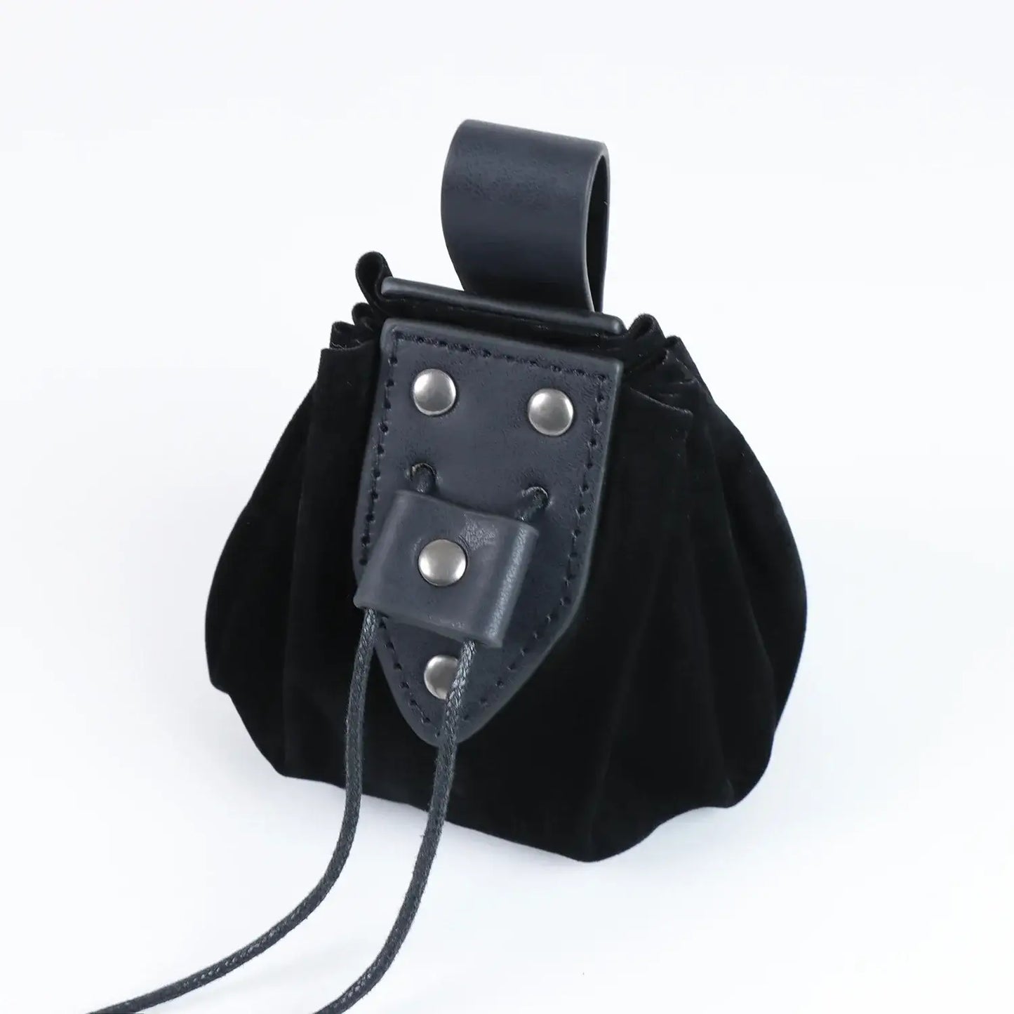 Leather Medieval Viking pocket bag with belt, coin purse - fjornval