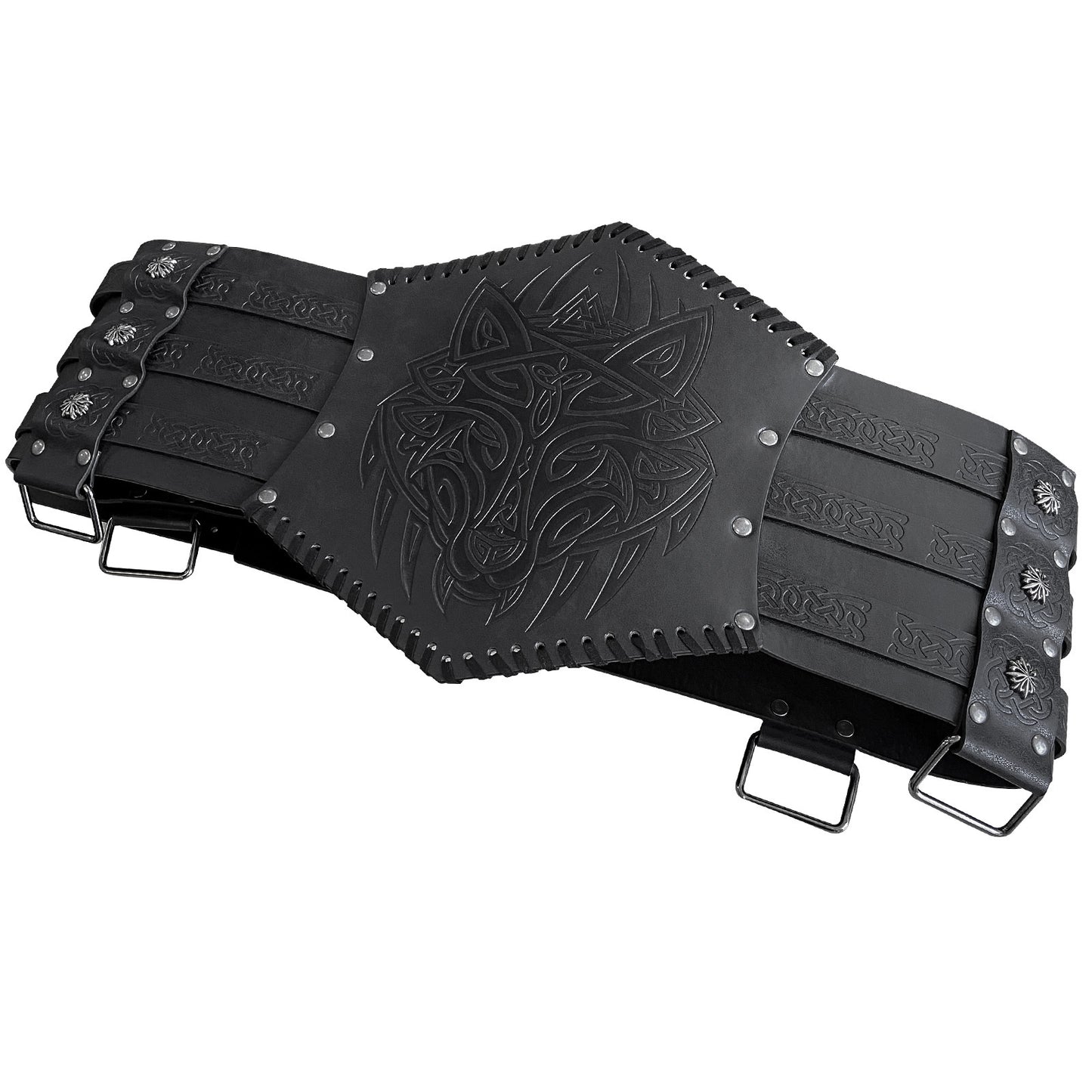 Nordic Medieval Viking Style Embossed Wide Belt - fjornval