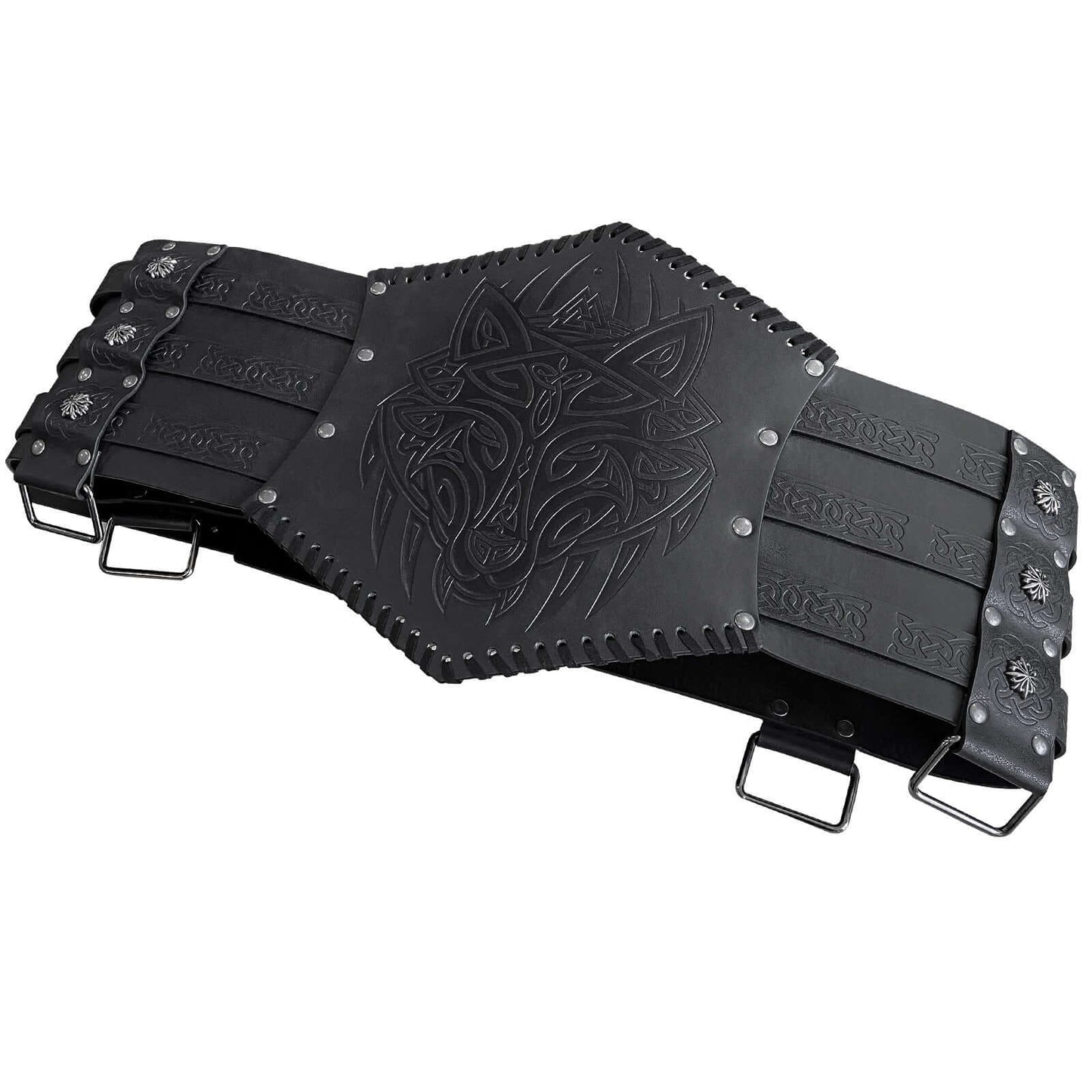 Nordic Medieval Viking Style Embossed Wide Belt - fjornval