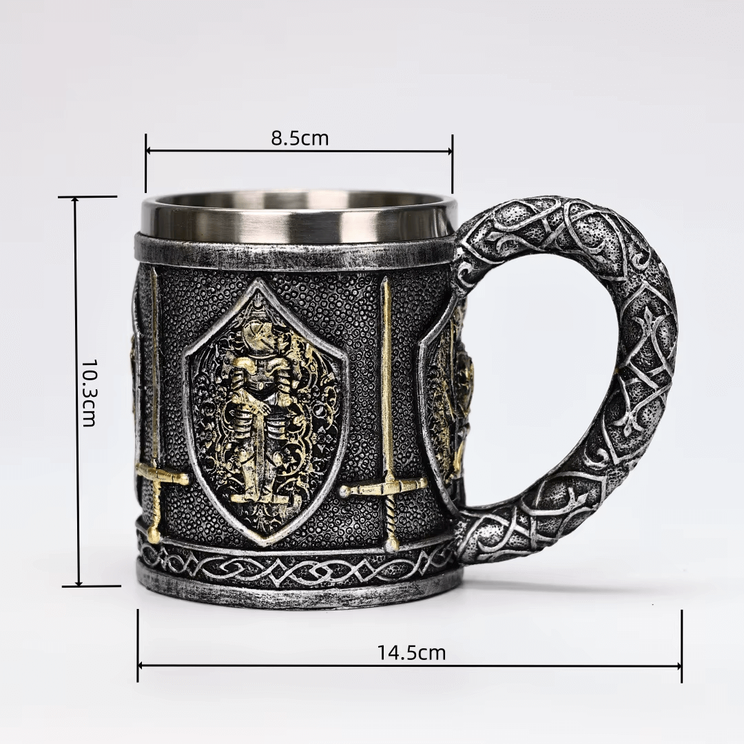 Medieval style mug, knigths & swords