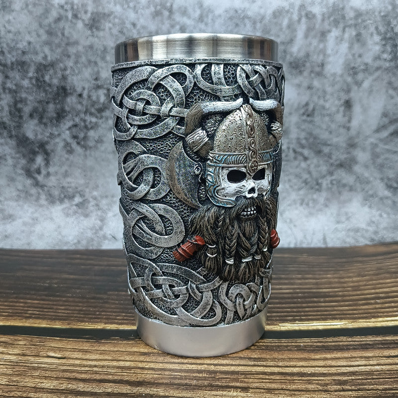 Viking-styled dead viking beer mug - fjornval