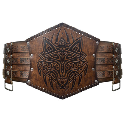 Nordic Medieval Viking Style Embossed Wide Belt