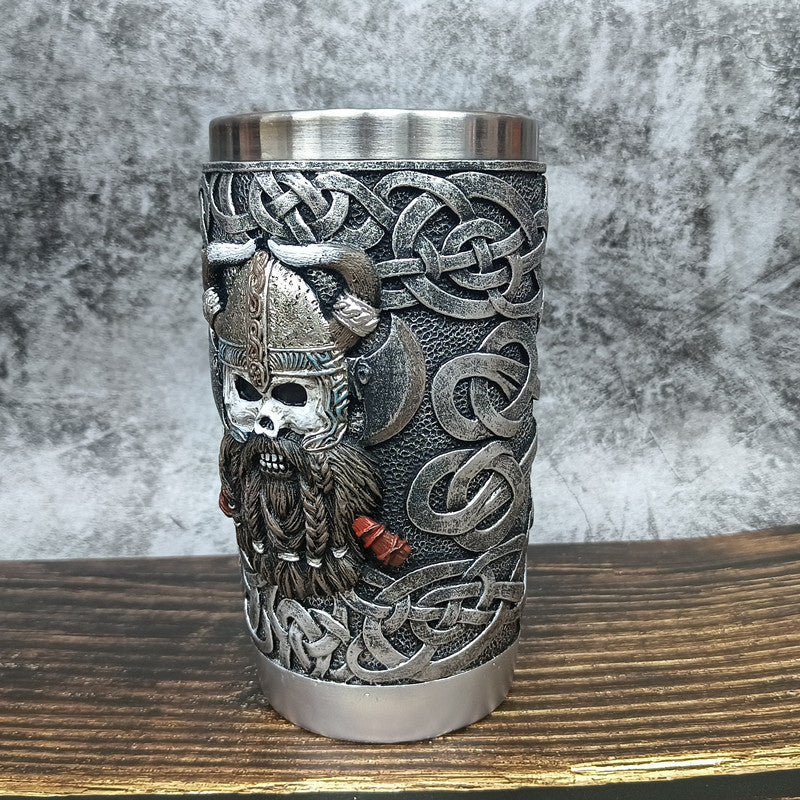 Viking-styled dead viking beer mug - fjornval