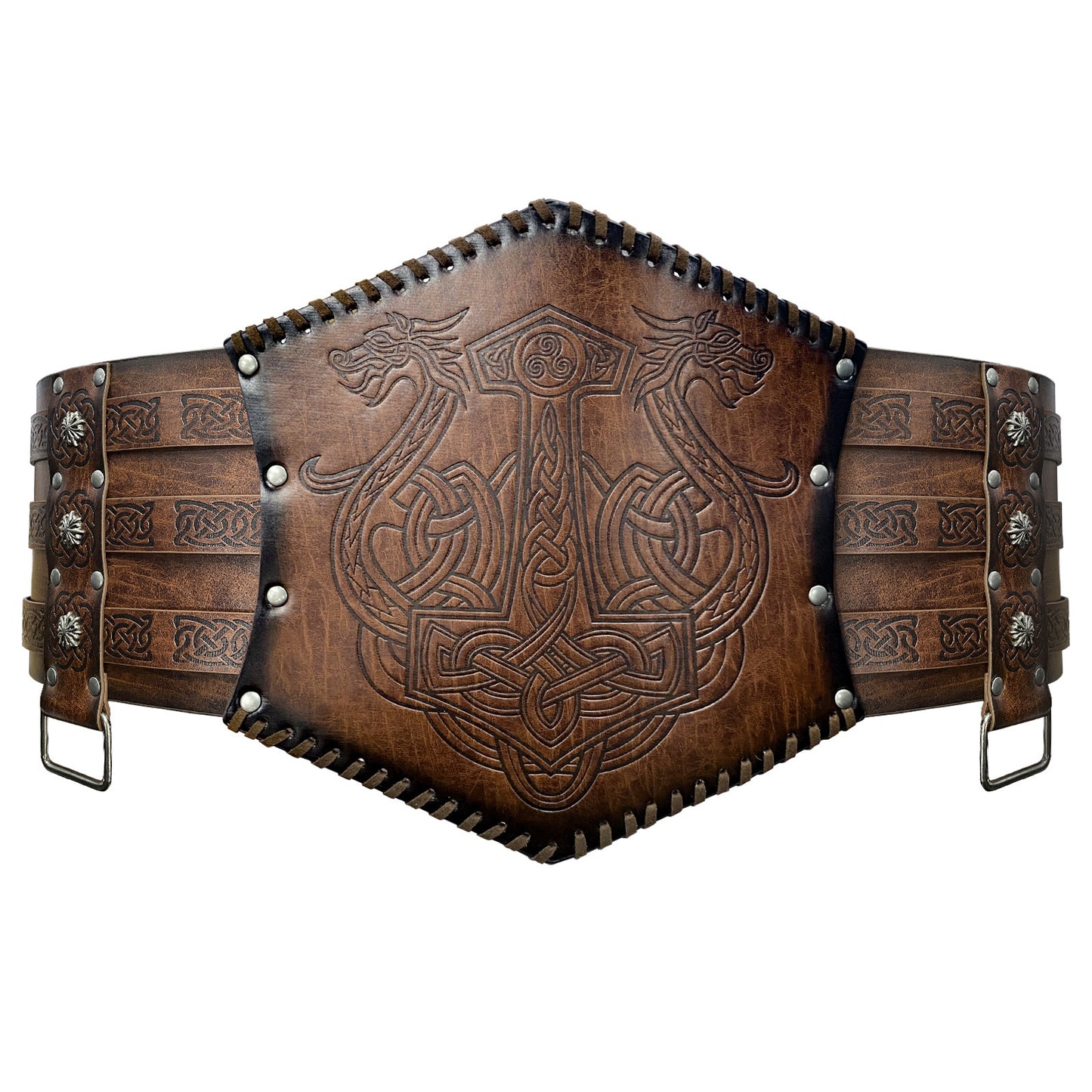 Nordic Medieval Viking Style Embossed Wide Belt