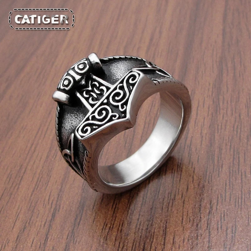 Mjölnir Thor's Hammer silver ring