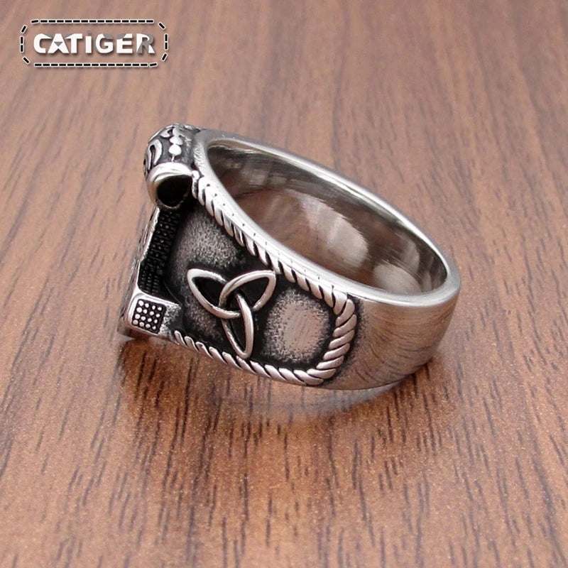 Mjölnir Thor's Hammer silver ring