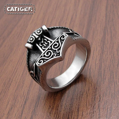 Mjölnir Thor's Hammer silver ring