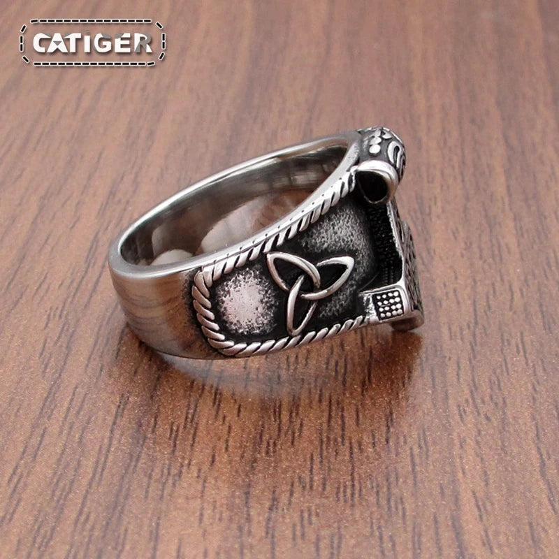 Mjölnir Thor's Hammer silver ring