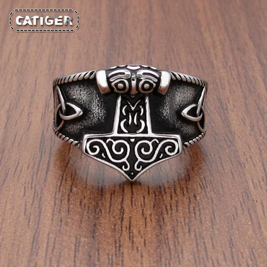 Mjölnir Thor's Hammer silver ring - fjornval