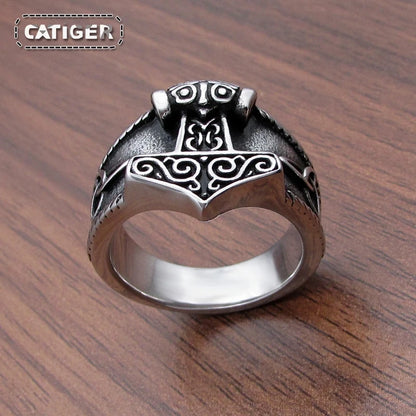 Mjölnir Thor's Hammer silver ring