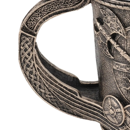 Viking warrior mug, drakkar ship style, brown