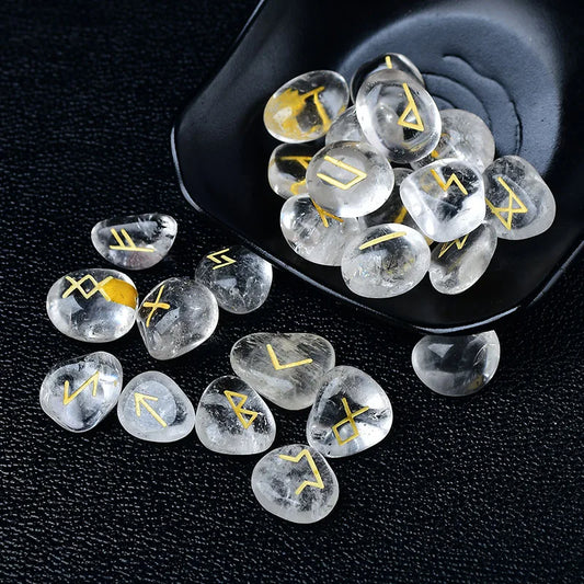 Crystal rune stones - irregular shapes, 25 pcs