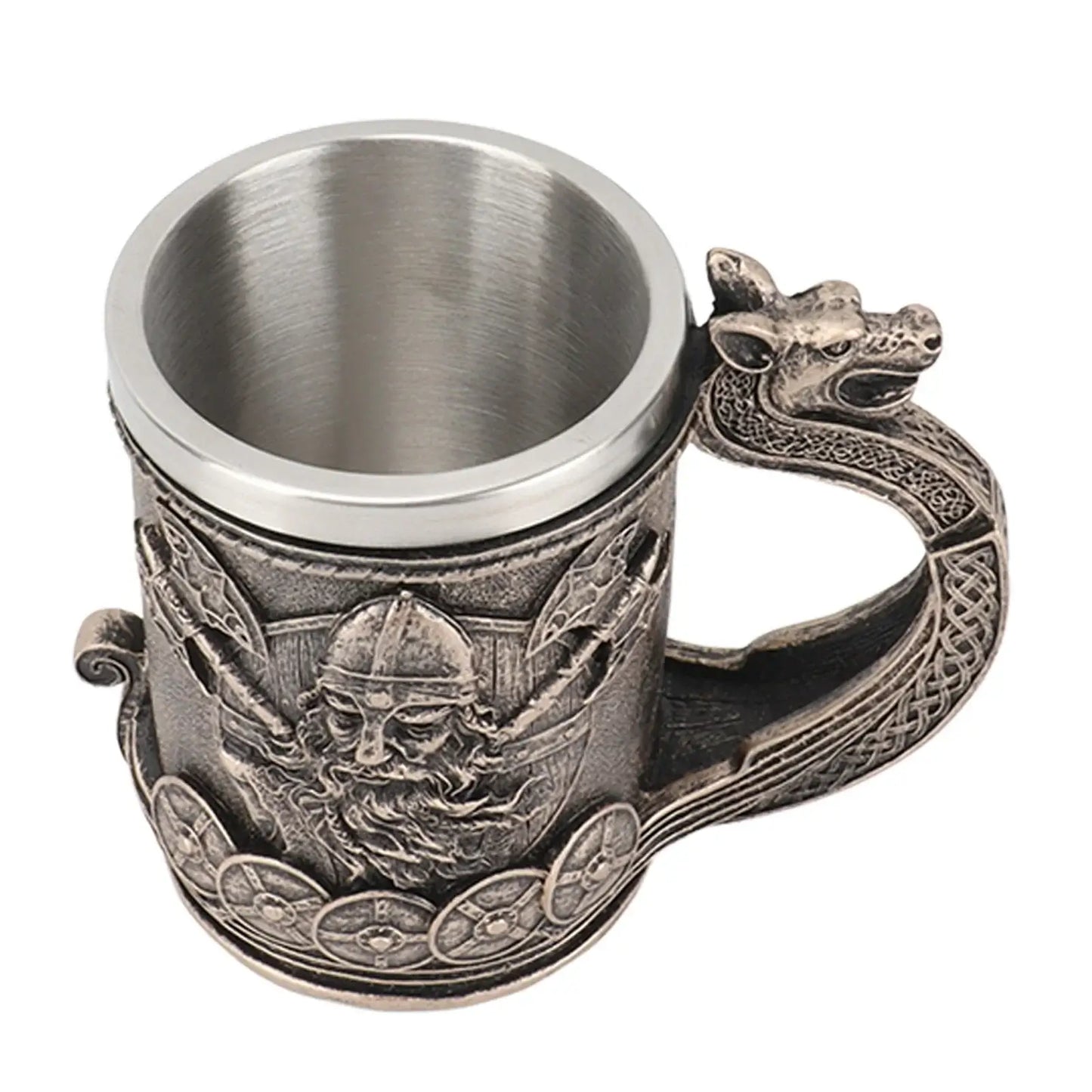 Viking warrior mug, drakkar ship style, brown