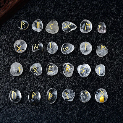Crystal rune stones - irregular shapes, 25 pcs