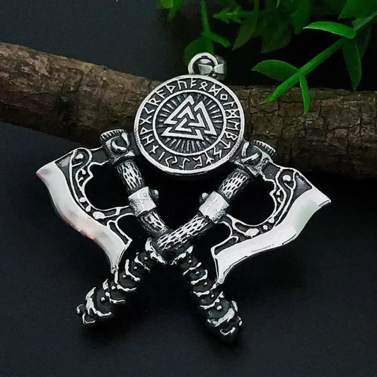 Double axe & Valknut/Knot of the Slain necklace