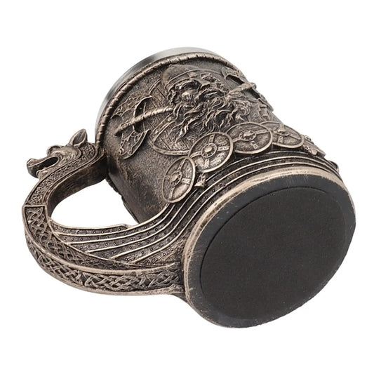 Viking warrior mug, drakkar ship style, brown