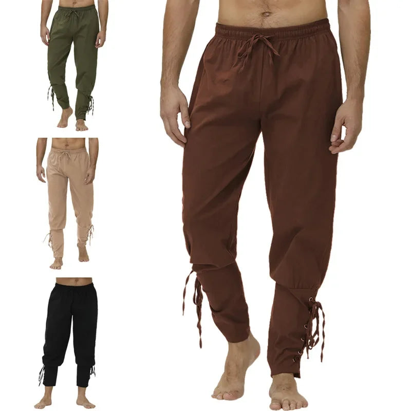 Viking Medieval Costume for Men Pants Shorts Trousers - fjornval