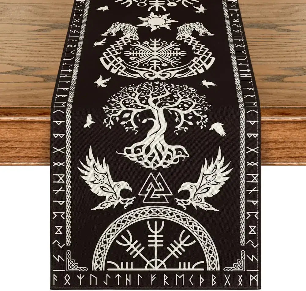 Table runner - Viking symbolism and runes