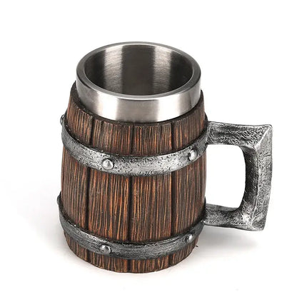 Wooden barrel style mug