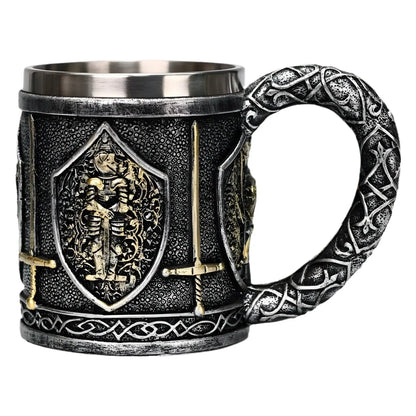 Medieval style mug, knigths & swords