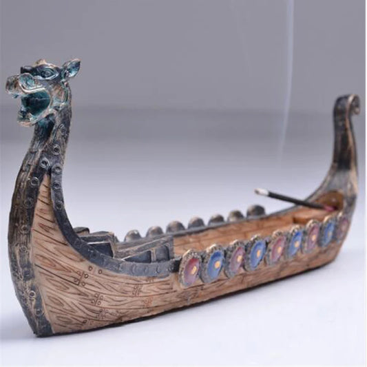 Dragon Vikings boat ship, incense stick burner - fjornval