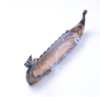 Dragon Vikings boat ship, incense stick burner - fjornval