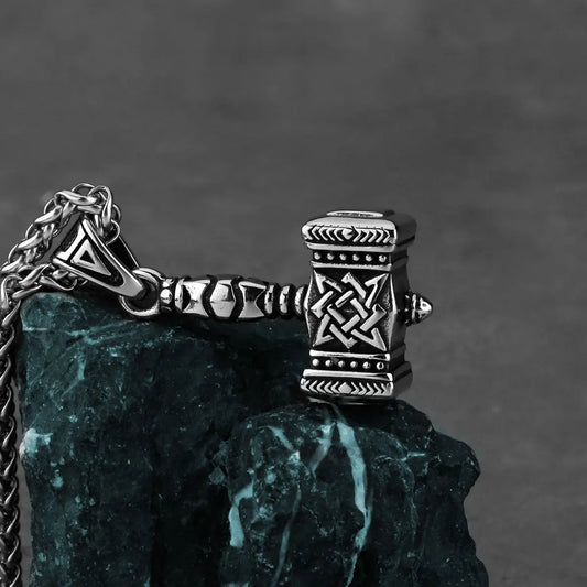 Norse mythology Viking Thor's hammer Mjölnir pendant necklace - fjornval