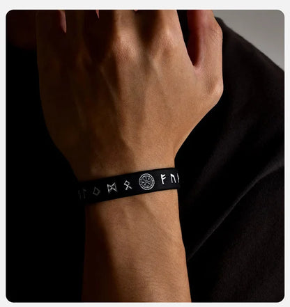 Rune stones silicone bracelet/wristband