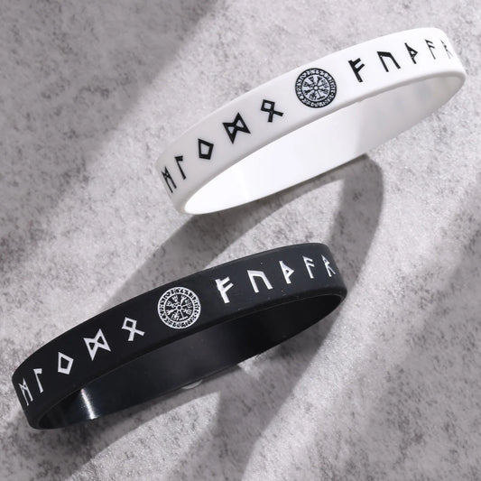 Rune stones silicone bracelet/wristband