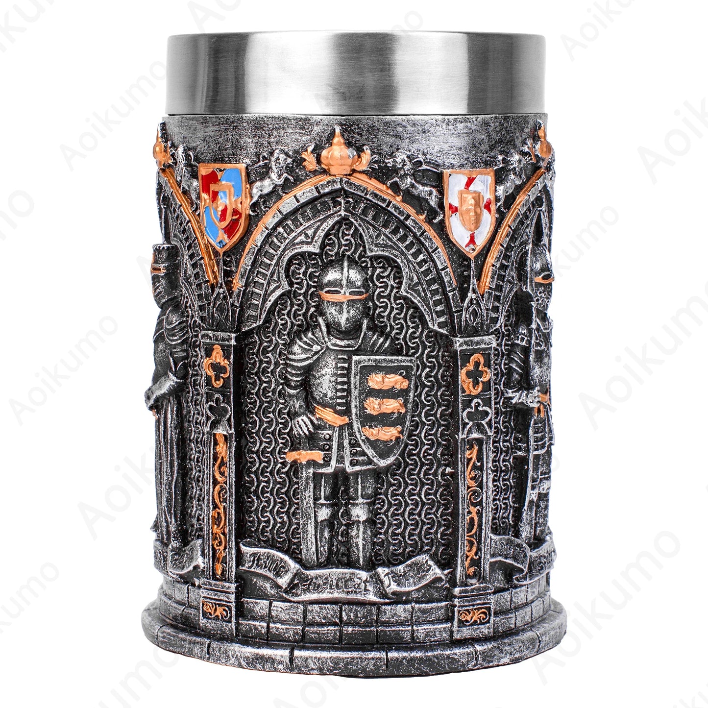 English Medieval armoured knights drink mug tankard - fjornval