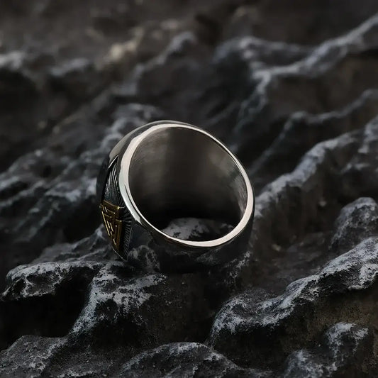 Valknut - Knot of the Slain silver-gold ring