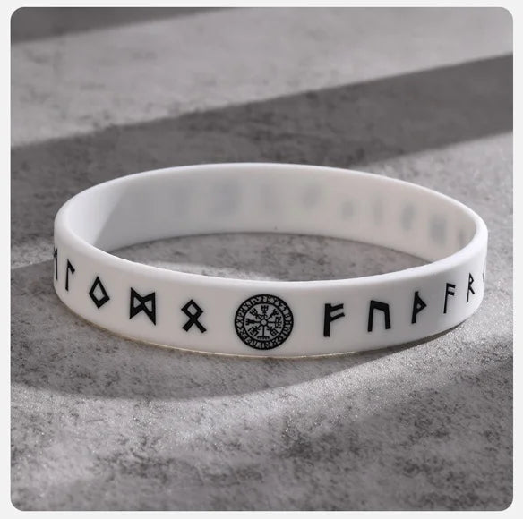 Rune stones silicone bracelet/wristband