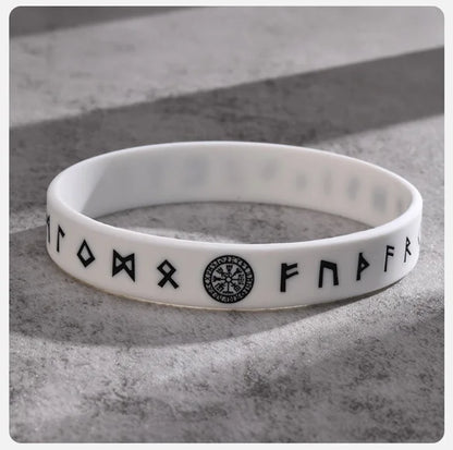 Rune stones silicone bracelet/wristband