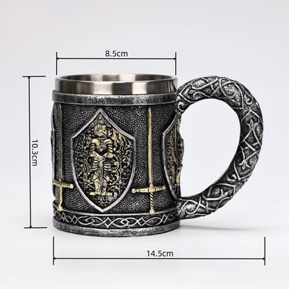 Medieval style mug, knigths & swords